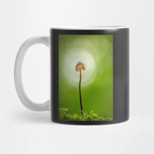 Mycena Mushroom with Green Background Mug